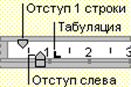 Отображение установок табуляции и втяжки - student2.ru