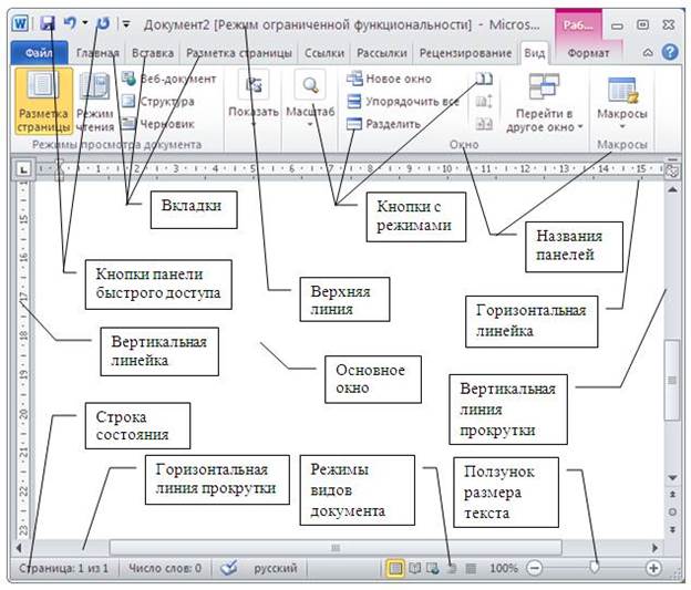 Перечислите вкладки ленты, предоставляемые пользователю программой Microsoft Word - student2.ru