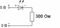 Подключение внешнего светодиода с использованием токоограничивающего резистора - student2.ru