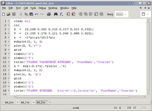 Построение графиков функций одной переменной в MatLab - student2.ru