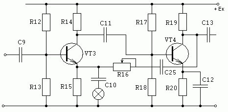 Расчет элементов, входящих в усилитель напряжения на транзисторах VT3, VT4 - student2.ru