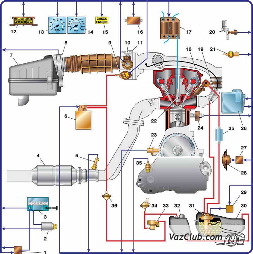 Система питания двигателей ВАЗ-2111 - student2.ru