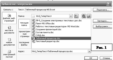 Создание гипертекста в редакторе MS Word - student2.ru