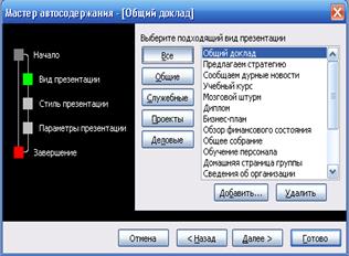 Создание новой презентации с помощью мастера в PowerPoint 2003 - student2.ru