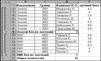 Закрепление строк и столбцов - student2.ru