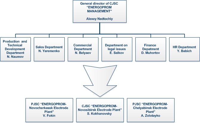 Make up a short description of the company structure according to the scheme. - student2.ru