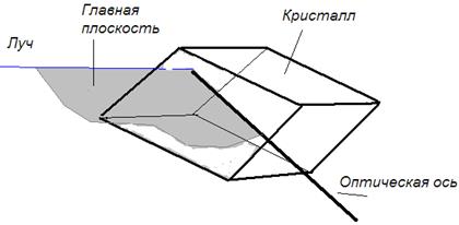 Любая плоскость, проходящая через оптическую ось. называется главным сечением или главной плоскостью кристалла - student2.ru