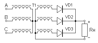 Трехфазная мостовая схема выпрямления - student2.ru