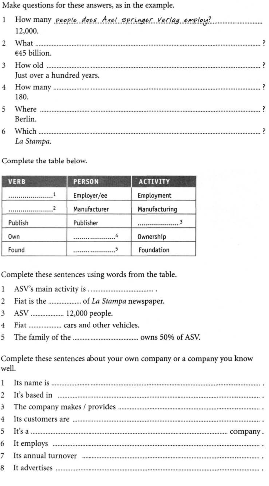 Exercise 1. Use the adverbs of frequency in brackets in the right place - student2.ru