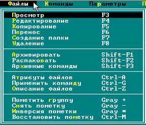 Левая панель; Правая панель; 2. Файлы; 3. Команды; 4. Опции - student2.ru