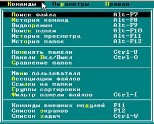 Левая панель; Правая панель; 2. Файлы; 3. Команды; 4. Опции - student2.ru