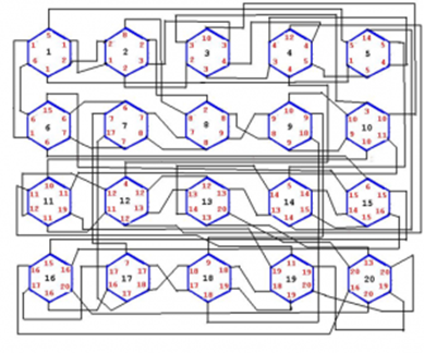 Бензольная модель додекаэдра (исходная для формирования материальных структур, попробуйте восстановить исходную форму) - student2.ru