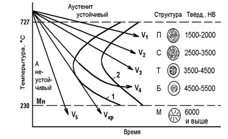 Цель работы. Изучить теорию процессов, происходящих в железоуглеродистых сплавах при охлаждении и нагреве; научиться определять по диаграмме состояния Fe – С фазовые и - student2.ru