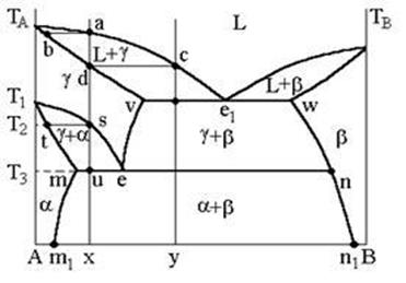 Диаграммы состояния сплавов, испытывающих полиморфные превращения - student2.ru