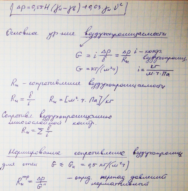 Фильтрация воздуха через ограждения. Тепловой напор. Ветровой напор. - student2.ru