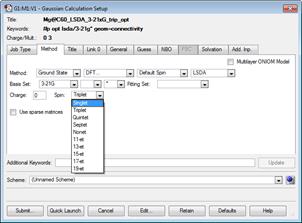 Использование Gaussian Calculation Setup для установки параметров расчетов - student2.ru