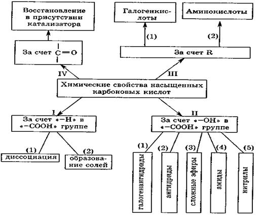 Химические свойства предельных кислот и их производных - student2.ru