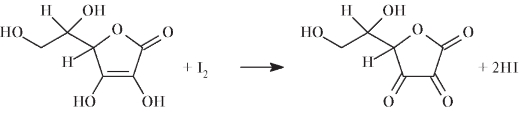 Количественное определение. Содержание кислоты аскорбиновой определяют, используя в качестве титранта-окислителя раствор йода - student2.ru