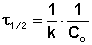 Поскольку скорость реакции теперь эффективно зависит от одного члена концентрации, это реакция первого порядка или, что более правильно, в этом случае реакция псевдо-первого порядка - student2.ru