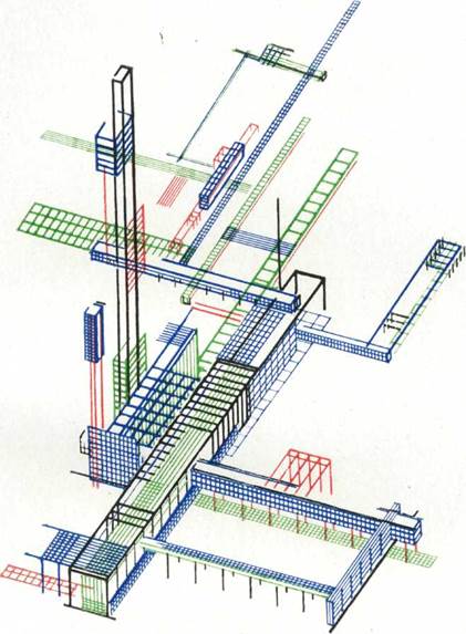 Пространственно-сложная театральная цветовая композиция из соче тания изогнутых поверхностей и прямоугольных плоскостей - student2.ru