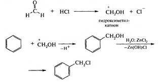 Схема реакции хлорметилирования аренов - student2.ru
