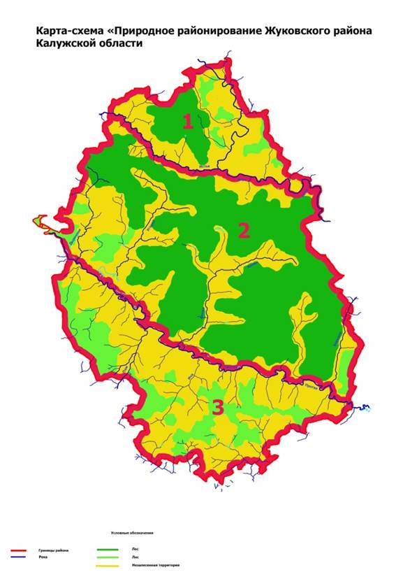 Комплексное природное районирование территории Жуковского района - student2.ru