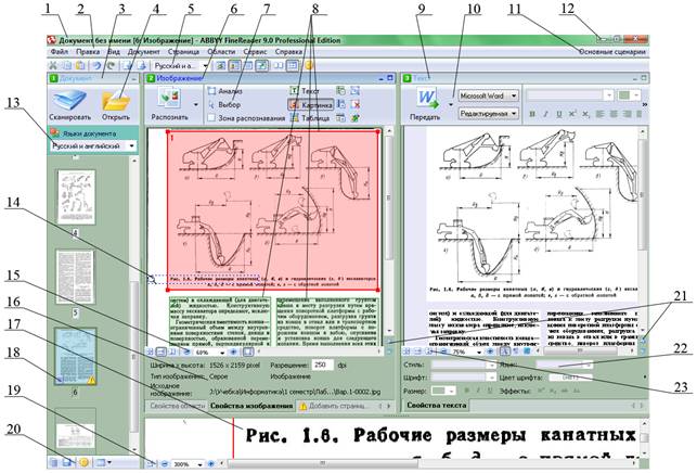 Интерфейс программы ABBYY FineReader - student2.ru