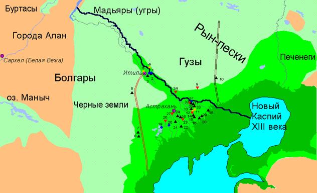 Карта 1. Волжская Хазария в VI—XIII вв. - student2.ru