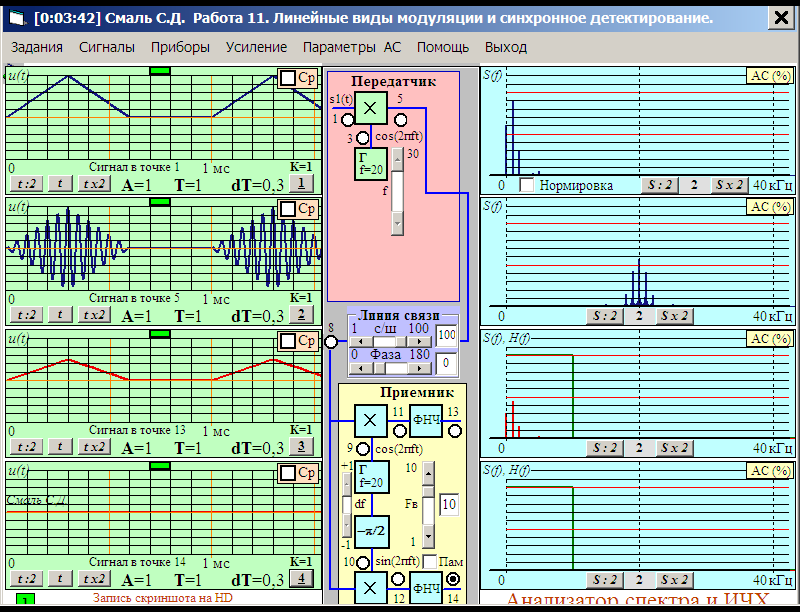 Линейные виды модуляции и синхронное детектирование. Смаль С.Д., гр. ИКТ-205 - student2.ru