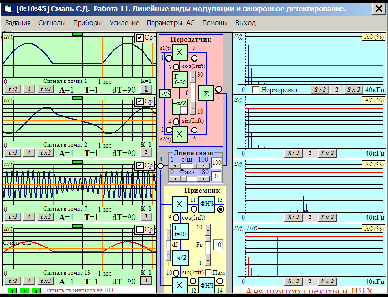 Линейные виды модуляции и синхронное детектирование. Смаль С.Д., гр. ИКТ-205 - student2.ru