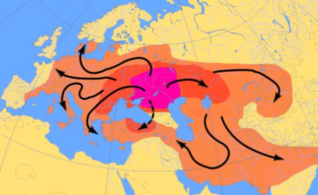 Сцена охоты на оленей из пещеры Cavalls. Относится к искусству периода мезолита и неолита, датирована между 6000 и 1500 гг. до н.э. - student2.ru