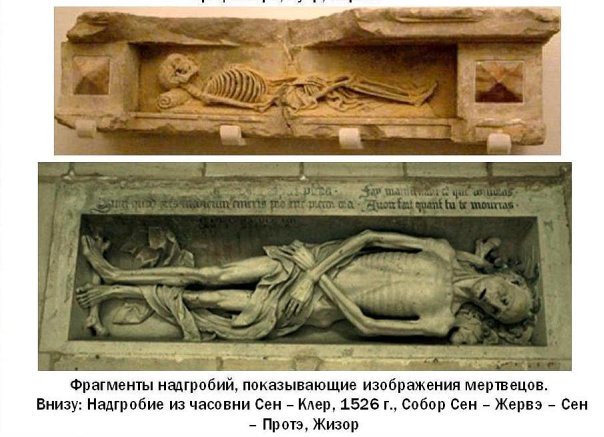 Средневековое надгробие с изображением умерших в саванах. - student2.ru