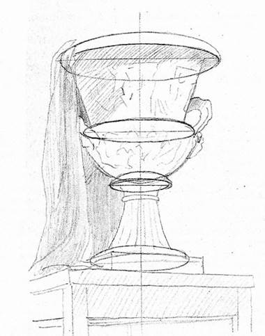 Рисование с натуры классической гипсовой вазы - student2.ru