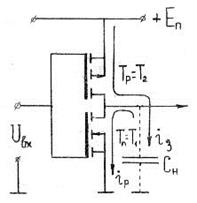 Ключевой элемент на взаимодополняющих (комплементарных) транзисторах МДП (КМДП) - student2.ru