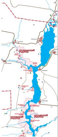 Карта ириклинского водохранилища с названиями затонов для рыбалки