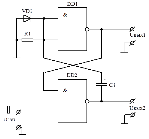 Одновибраторы на потенциальных логических элементах - student2.ru