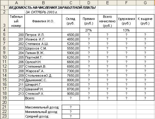 Порядок выполнения задания. Тема: Профессиональная работа с программой MS Excel - student2.ru