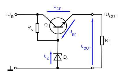 Последовательный стабилизатор на биполярном транзисторе - student2.ru