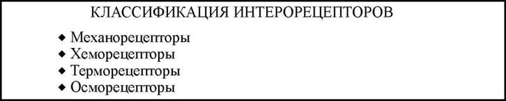 Роль интероцептивного анализатора в поддержании постоянства внутренней среды организма, его структура. Классификация интерорецепторов, особенности их функционирования - student2.ru