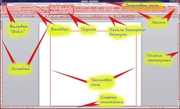 Основные элементы интерфейса текстового процессора MS Word 2010 - student2.ru