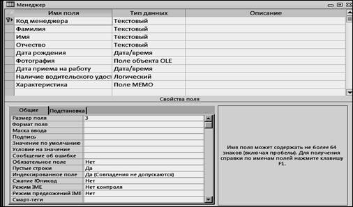 Тема 2. Проектирование таблиц базы данных - student2.ru