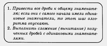 Алгоритм сложения (вычитания) алгебраических дробей - student2.ru