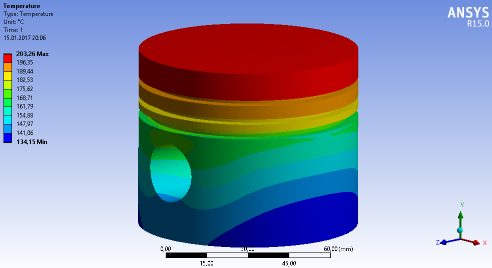 Анализ температурного состояния поршня - student2.ru