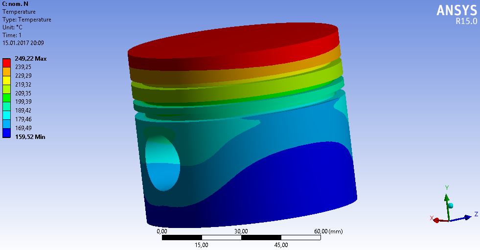 Анализ температурного состояния поршня - student2.ru