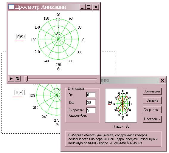 Анимация графического материала в среде MathCAD - student2.ru