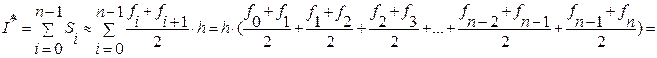 Блок-схема алгоритма вычисления определенного интеграла методом прямоугольников - student2.ru