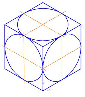 Часть 2. Построение изометрической проекции геометрических фигур - student2.ru