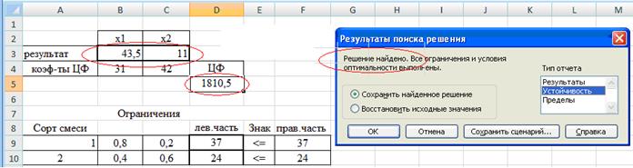 D5- для оптимального значения целевой функции - student2.ru