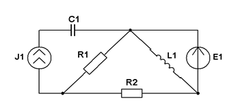 Для схемы задания 1 составить уравнения контурных токов и узловых. напряжений и решить их для численных значений: R1=R2= XL1 =XC1= XC2=100 Ом; - student2.ru