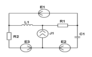 Для схемы задания 1 составить уравнения контурных токов и узловых. напряжений и решить их для численных значений: R1=R2= XL1 =XC1= XC2=100 Ом; - student2.ru